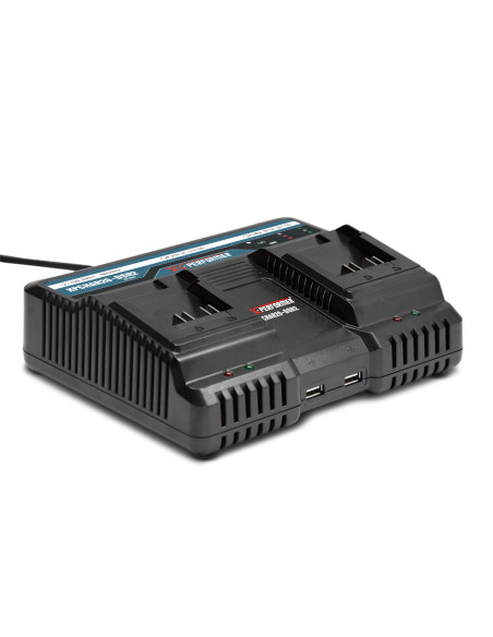 Chargeur double super rapide ventilé avec ports USB pour batterie concept X-Performer