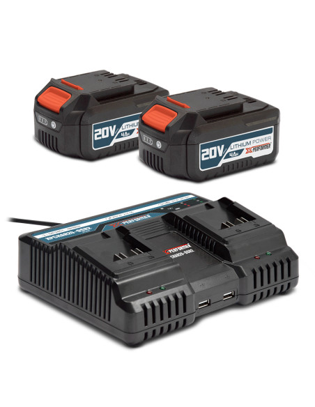 Kit de démarrage composé de 2 batteries 4A et un chargeur double pour concept X-Performer.