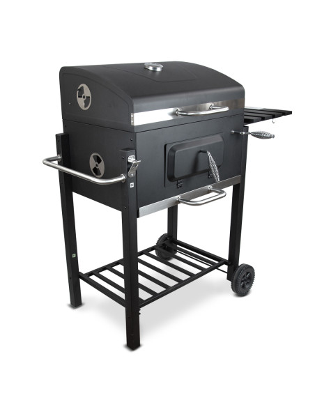Barbecue charbon de bois avec roues et thermomètre
