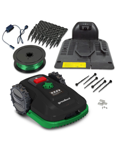 Robot tondeuse 20V avec fil périmétrique - 900M² - Largeur de coupe 18cm