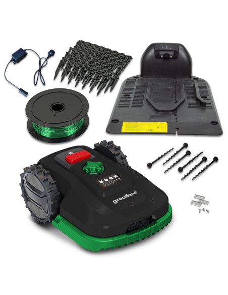 Robot tondeuse 20V avec fil périmétrique - 900M² - Largeur de coupe 18cm