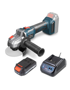Meuleuse d’angle sans fil 20V - 125mm avec moteur brushless livrée avec 1 batterie 2Ah et un chargeur rapide.