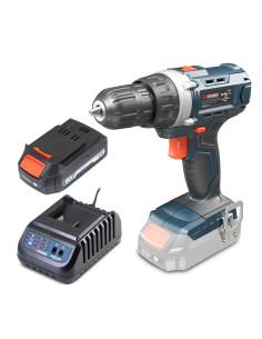 Perceuse visseuse 20V – 35Nm livrée avec une batterie 2Ah et un chargeur.