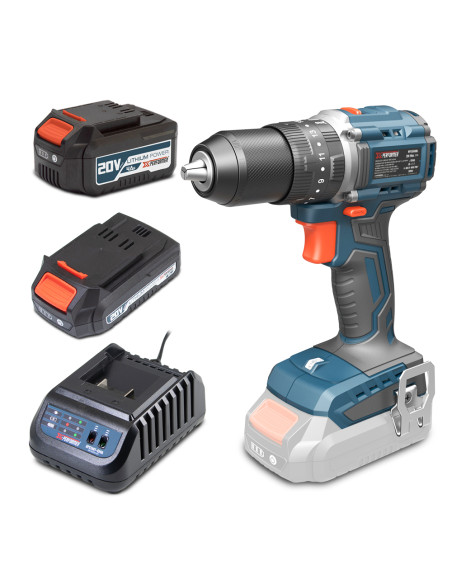 Perceuse visseuse percussion 20V – 50Nm avec moteur brushless livrée avec 1 batterie 2Ah