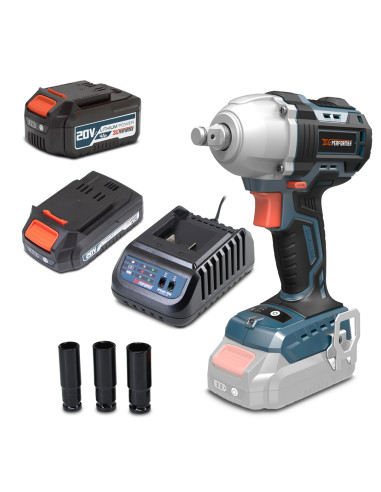Boulonneuse à chocs 20V - 500Nm avec moteur brushless livrée avec 1 batterie 2Ah