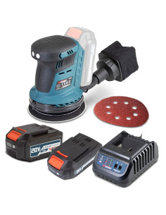 Ponceuse excentrique 20V max – 125mm avec moteur brushless livrée avec 1 batterie 2Ah