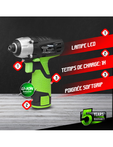 Visseuse à chocs sans fil 10.8V 1.3Ah Lithium