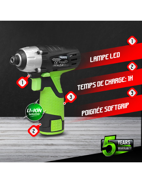 Visseuse à chocs sans fil 10.8V 1.3Ah Lithium