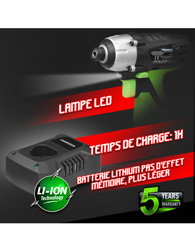 Visseuse à chocs sans fil 10.8V 1.3Ah Lithium