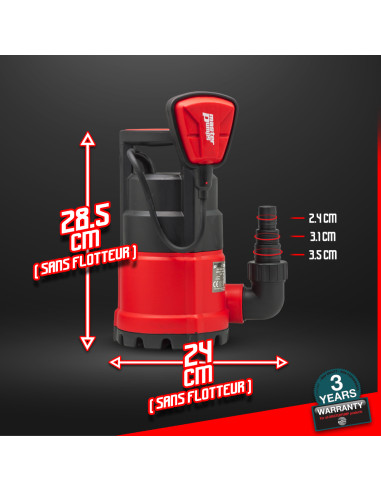 Pompe vide caves eaux claires 400W avec flotteur - Master Pumps