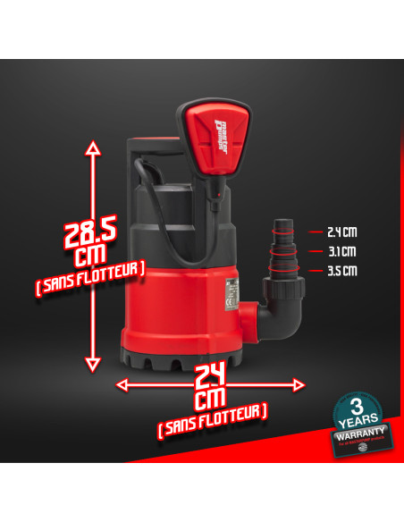 Pompe vide caves eaux claires 400W avec flotteur - Master Pumps