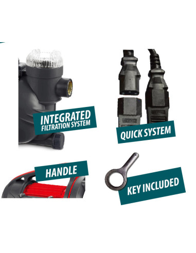 Pompe d'arrosage 1100W avec système électronique