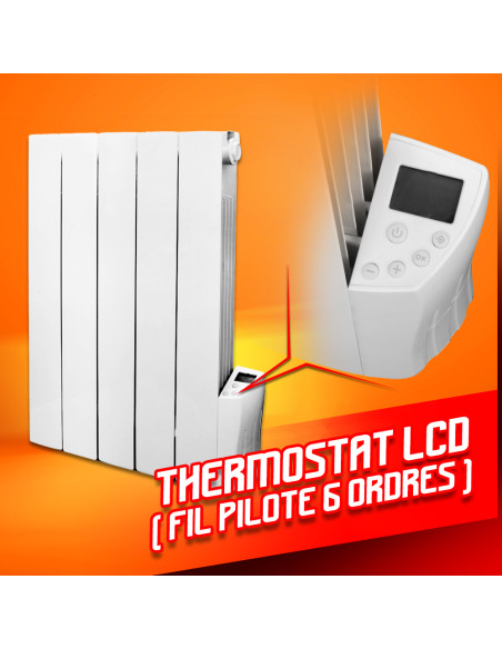 Radiateur inertie fluide 900 W 5 éléments - Warm Tech