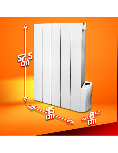 Radiateur inertie fluide 900 W 5 éléments - Warm Tech