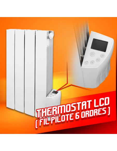Radiateur inertie fluide 600W 4 éléments - Warm Tech