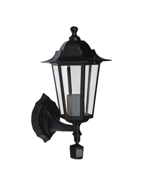 Applique montante E27 60W détecteur - Noir