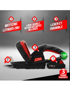 Taille haies rechargeable 20V lithium 2