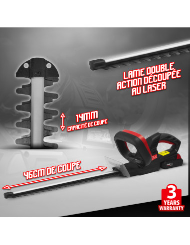 Taille haies rechargeable 20V lithium