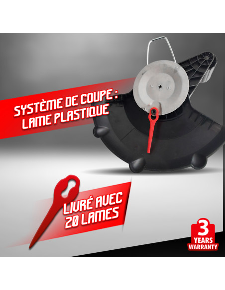 Coupe bordures sans fil 20V Batterie Lithium 2000mAh - 25cm -