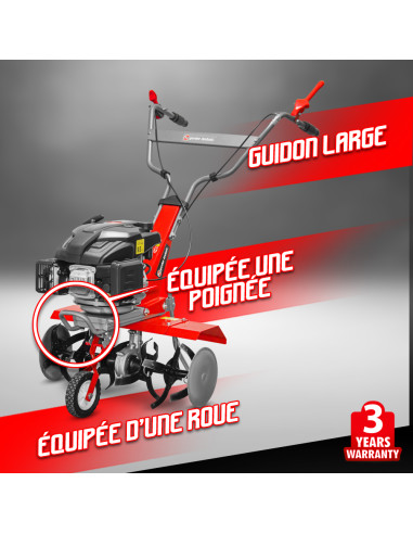 Motobineuse thermique 139CC - 6 fraises - Elem Garden