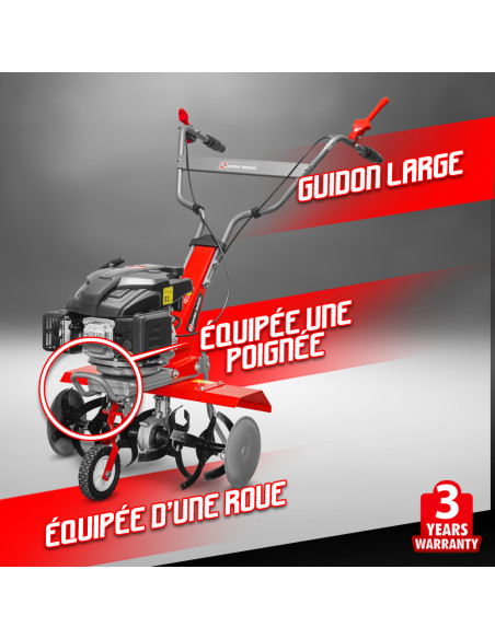 Motobineuse thermique 139CC - 6 fraises - Elem Garden