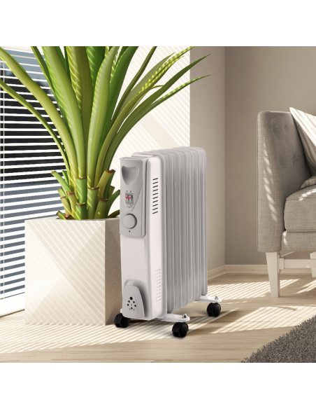Radiateur bain d'huile 1500W 7 éléments - Warm Tech