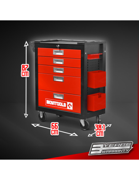 Servante d atelier 5 tiroirs + Acc - Movitools