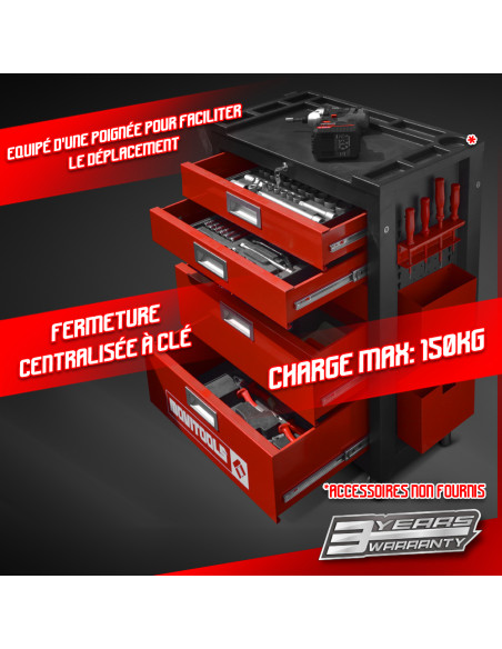 Servante d atelier 5 tiroirs + Acc - Movitools