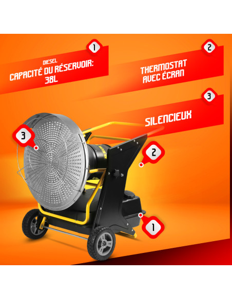 Générateur d air chaud infrarouge diesel ou pétrole 40KW -