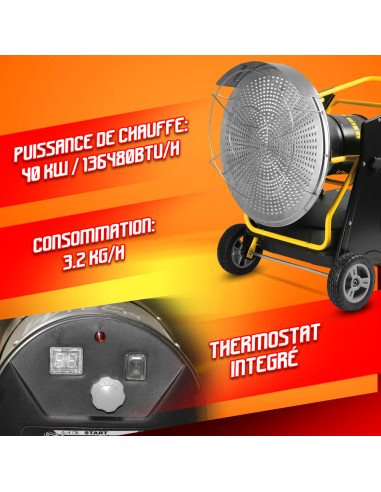 Générateur d air chaud infrarouge diesel ou pétrole 40KW -