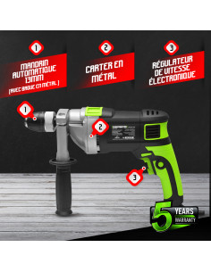 Perceuse à percussion 850W mandrin auto. 13mm 2