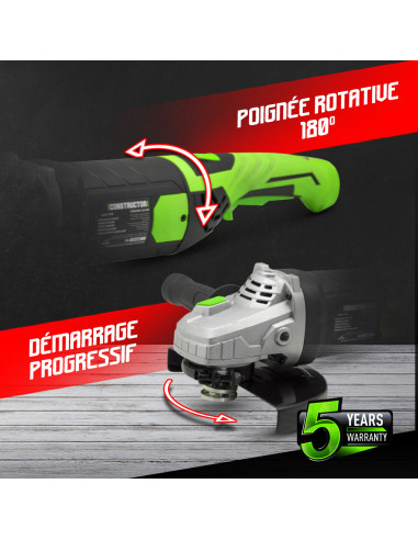Meuleuse d angle 2350W - 230mm - Démarrage progressif - Poignée