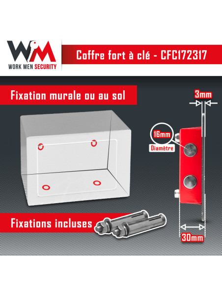 Coffre fort à clé 17x23x17cm - Work Men