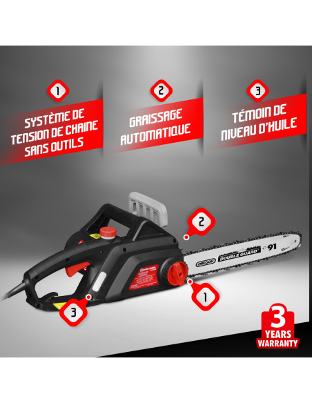 Tronçonneuse électrique 2000W Guide 46cm Oregon