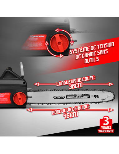 Tronçonneuse électrique 2000W Guide 46cm Oregon