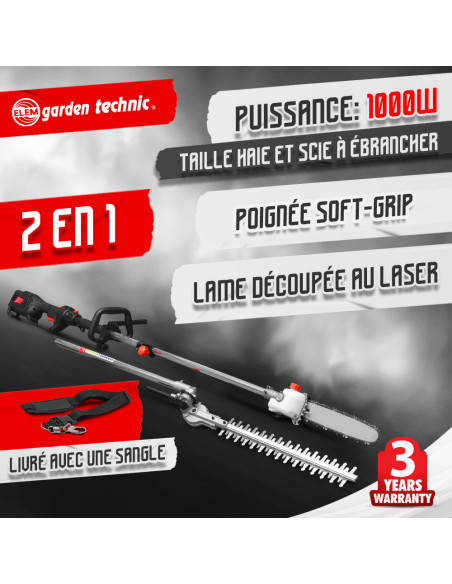 Scie a ebrancher - Taille haies 1000W - Elem Garden