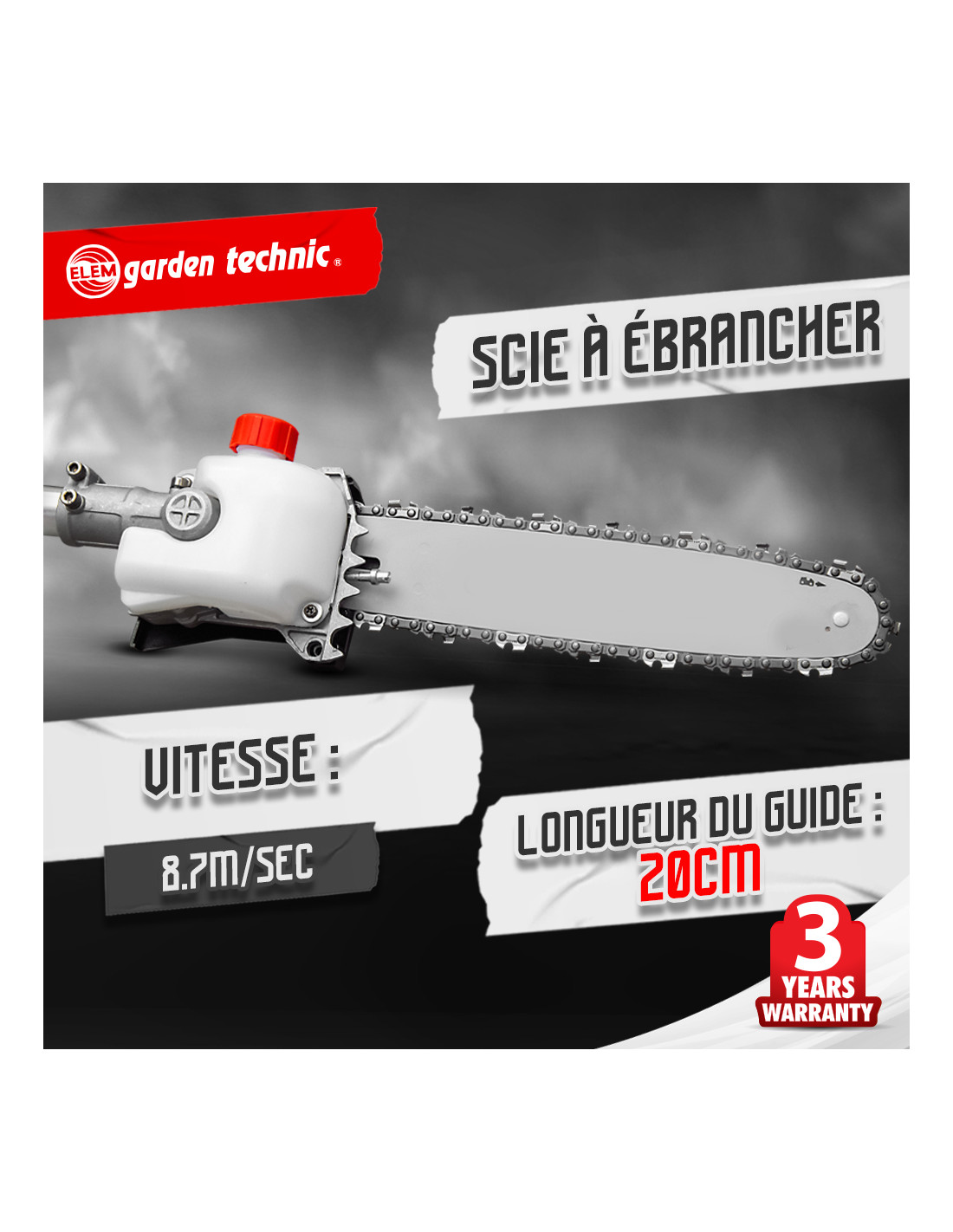 Tondeuse Multifonction 26CC 2-Temps Extolern - Taille-haie, Élagueuse, Tronçonneuse - Tout-en-Un Jardin