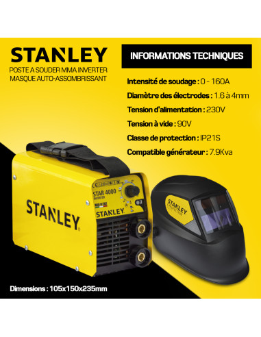 Poste à souder Inverter 160A + Masque 11DIN