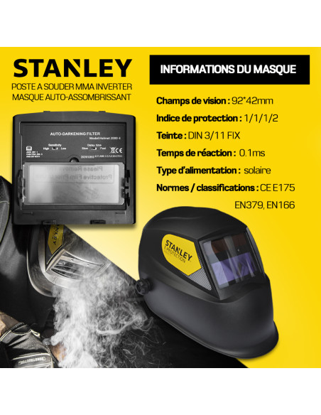 Poste à souder Inverter 160A + Masque 11DIN