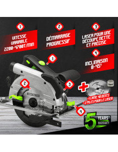Scie circulaire 1350W - 190mm - Constructor 2