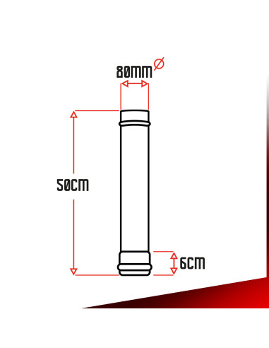 Tuyau poêle à pellets - Longueur 0.5m - Warm Tech
