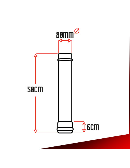 Tuyau poêle à pellets - Longueur 0.5m - Warm Tech