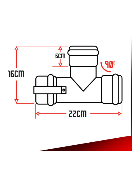 Raccord à T fem/fem + bouchon - Warm Tech