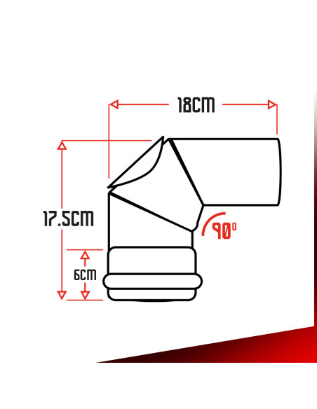 Coude 90° poêle à pellets Diam. 80mm - Warm Tech