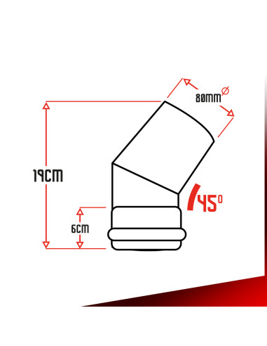 Coude 45° - Diamètre 80mm - Warm Tech
