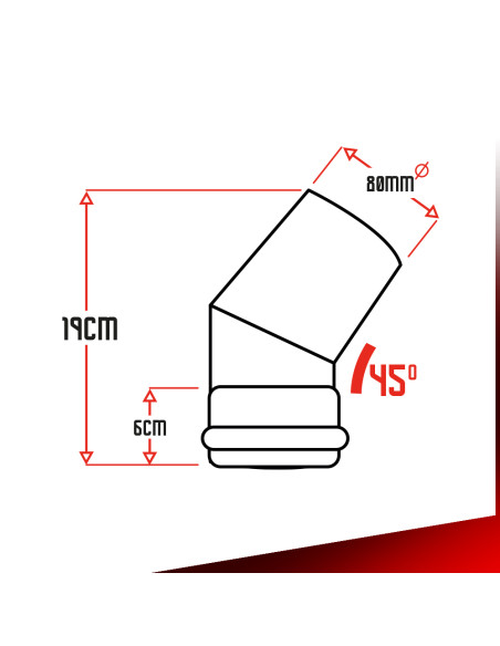 Coude 45° - Diamètre 80mm - Warm Tech
