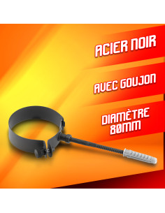 Collier mural en acier avec goujon - Diamètre 80mm 2