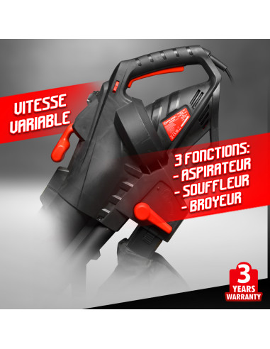 Aspirateur souffleur broyeur 3000W avec vitesse variable - Elem