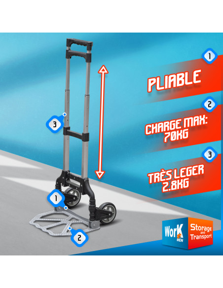 Diable aluminium pliable max 70kg - Work Men