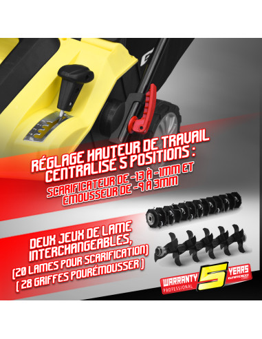 Scarificateur emousseur electrique 1800W - 40cm